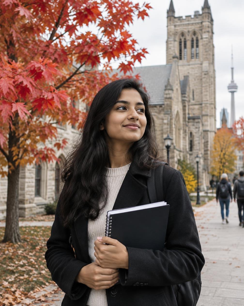 Student on campus in Canada